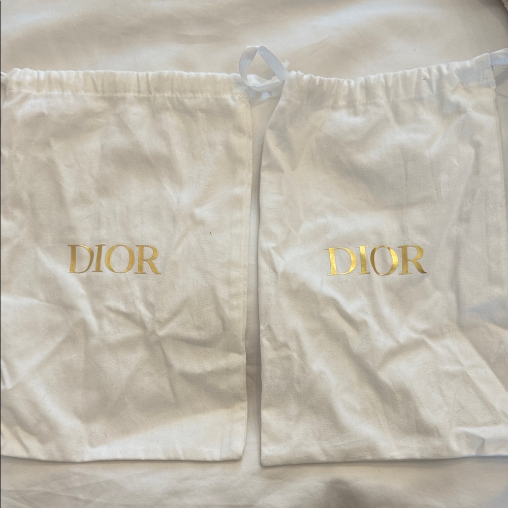 Dior Luxurious White Bags with Gold Logo